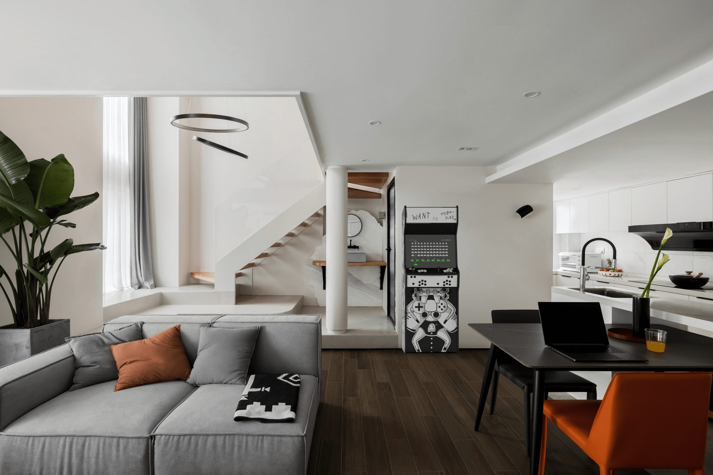 borne arcade salon maison design moderne