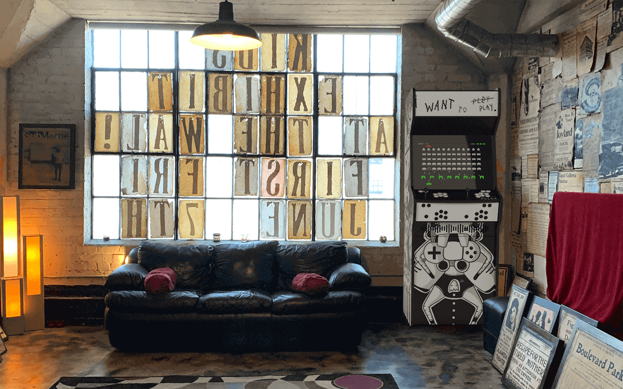 borne arcade salon maison vintage art design