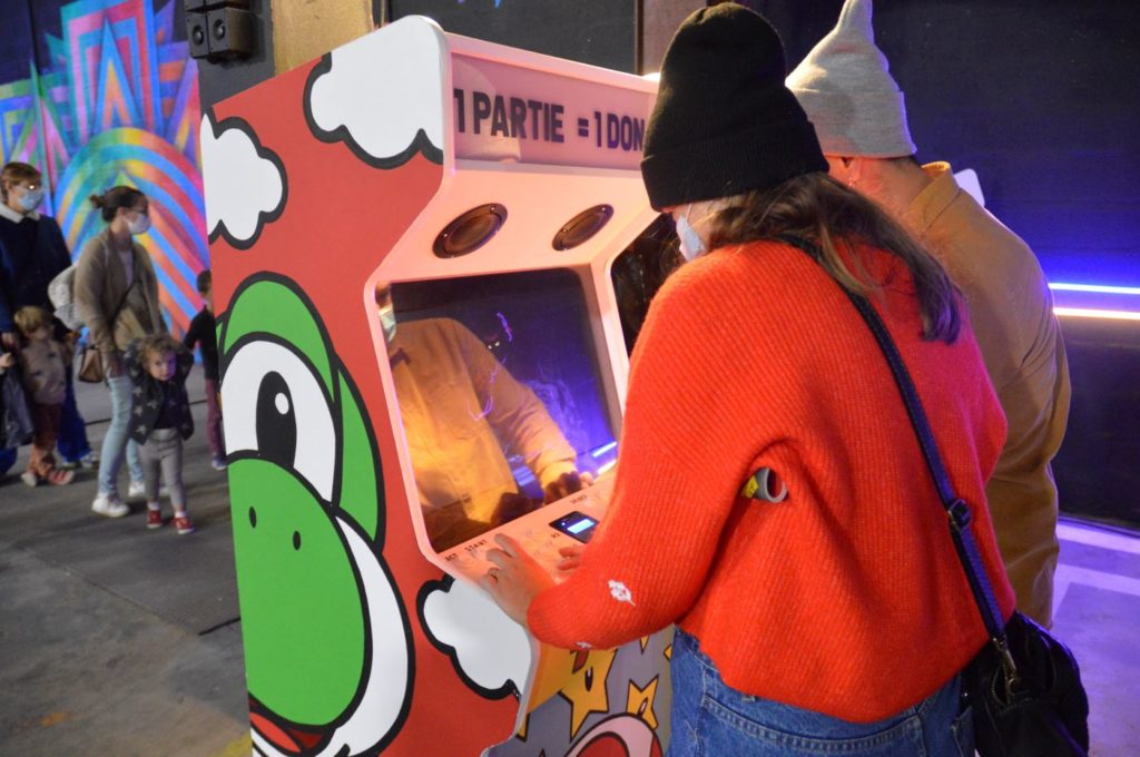 mario yoshi donkey kong versus joueurs by Toki - artiste borne arcade