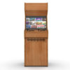 borne arcade bois brut naturel joueurs face