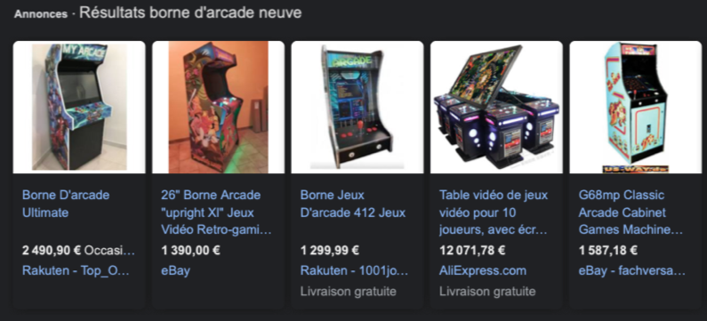 borne arcade neuve marketplace amazon