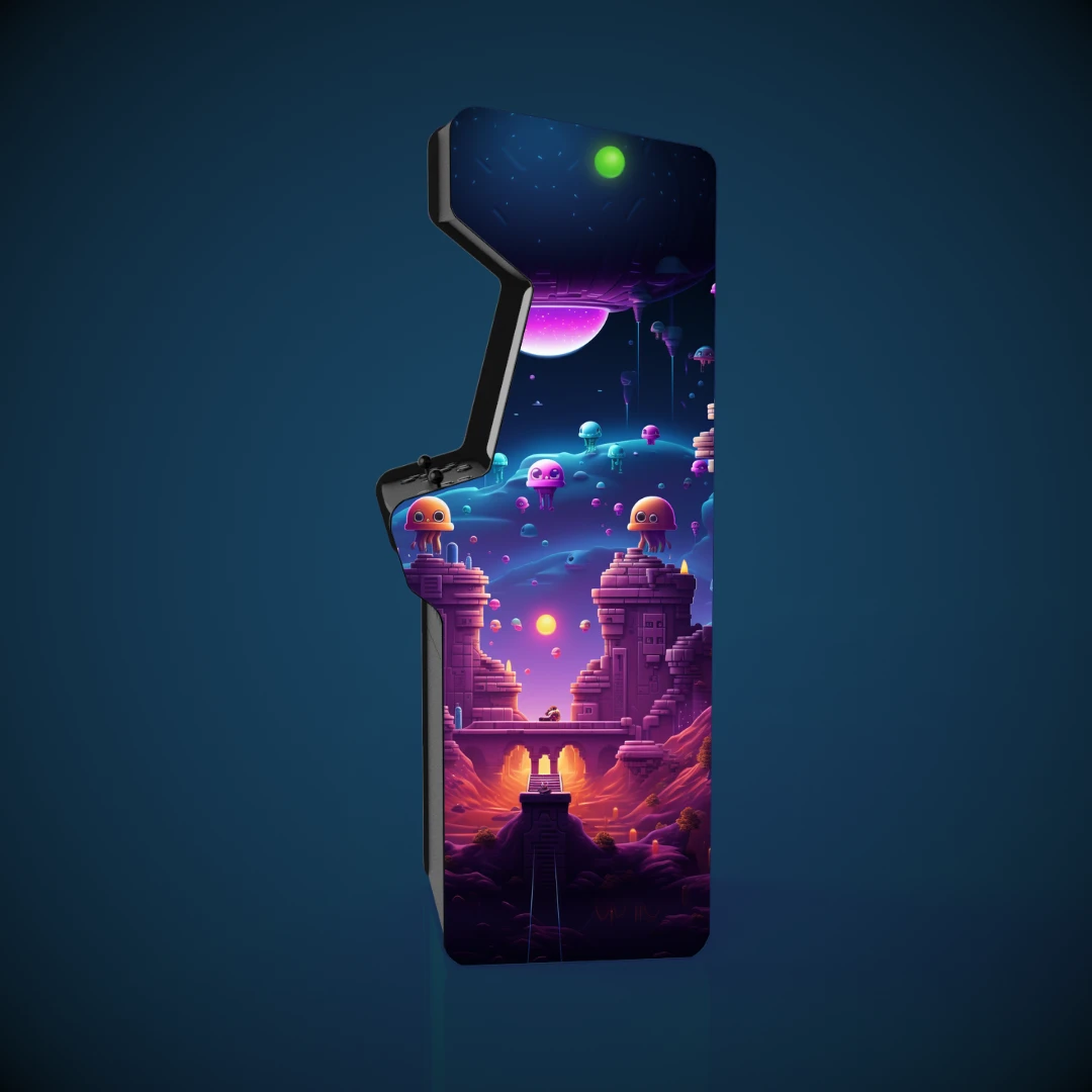 Sticker borne arcade _ Space Invaders _ Temple Level - 2 Sticker borne arcade _ Space Invaders _ Temple Level - 2