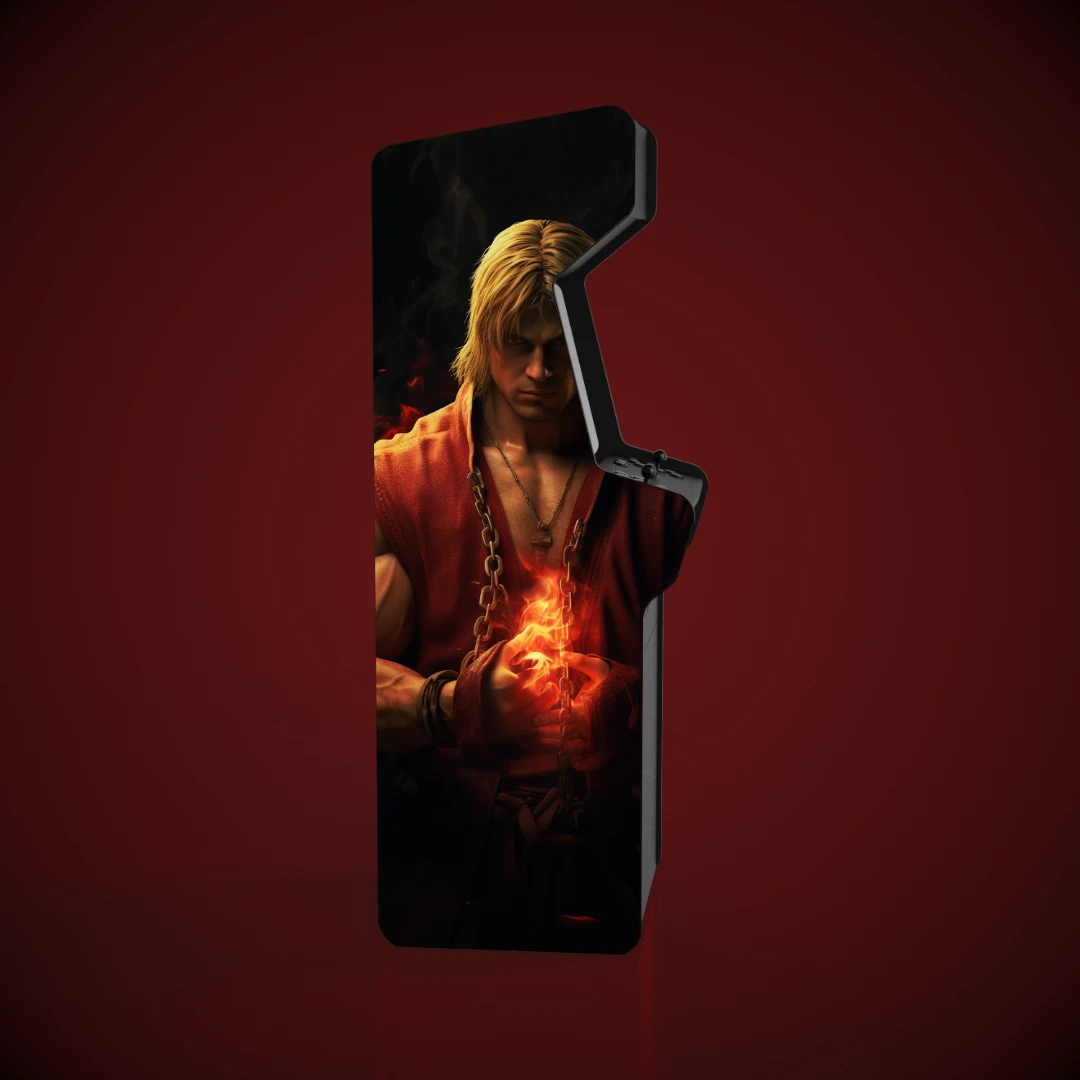 Sticker borne arcade _ Street fighter _ Ken Masters, Feu - 1