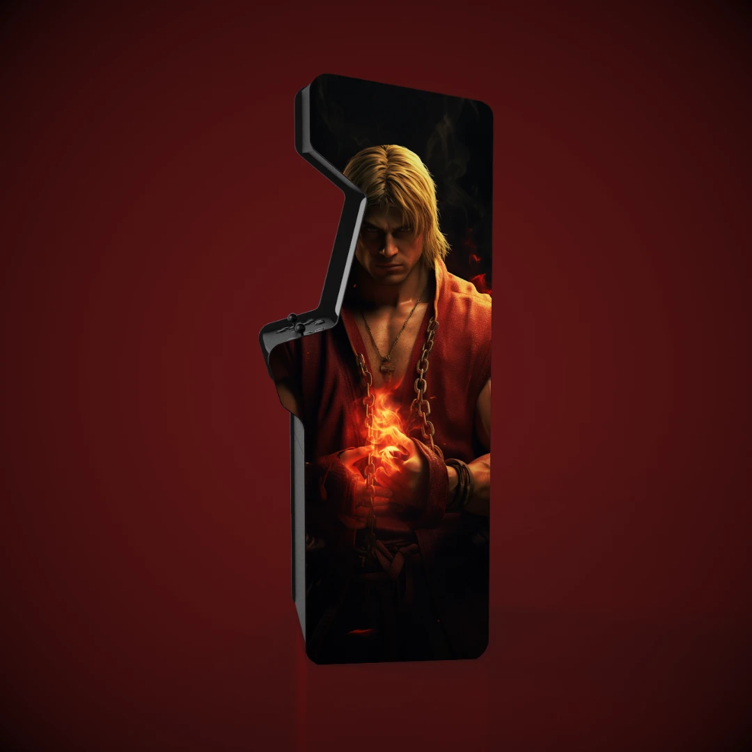 Sticker borne arcade _ Street fighter _ Ken Masters, Feu - 2 Sticker borne arcade _ Street fighter _ Ken Masters, Feu - 2