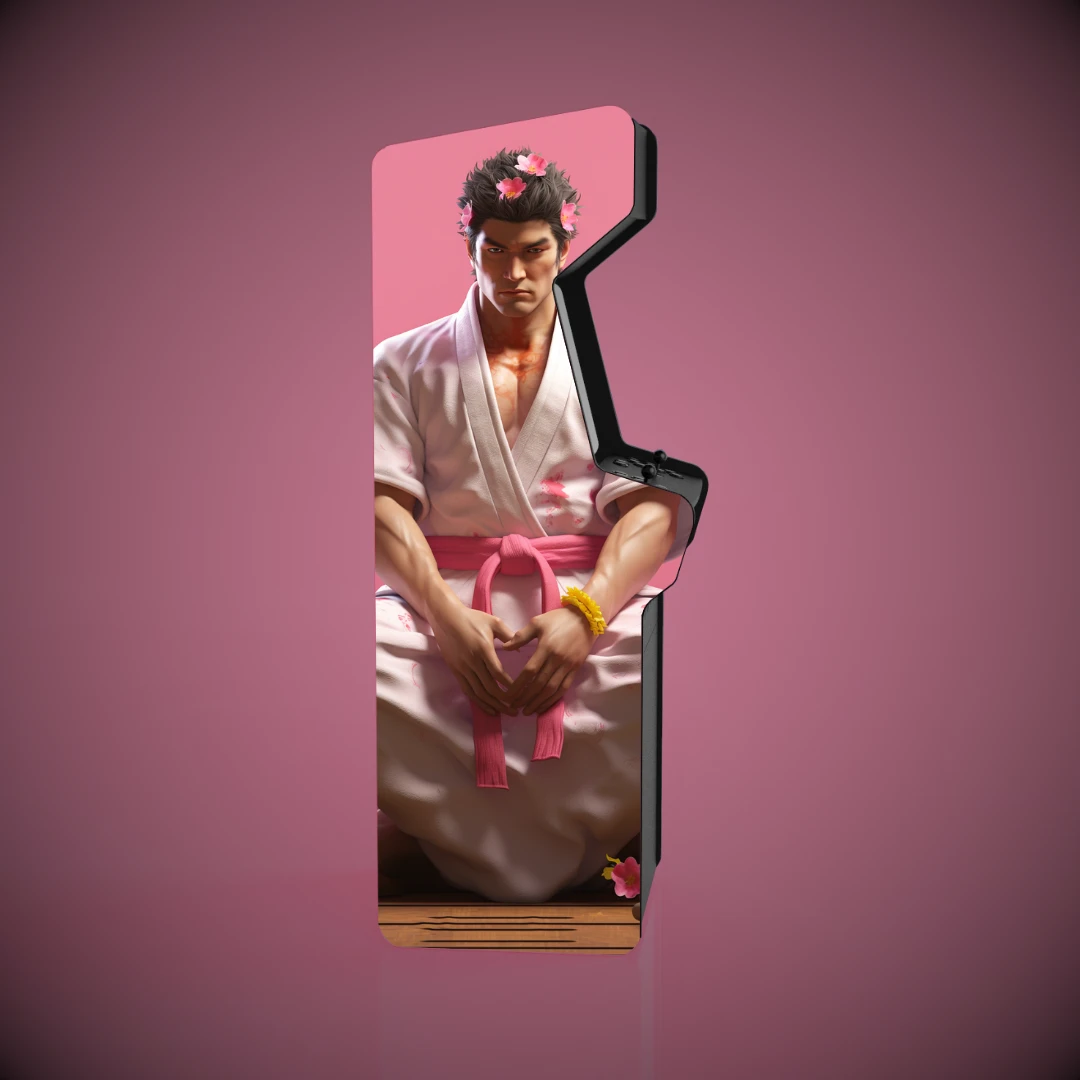 Sticker borne arcade _ Street fighter _ Ryu, Méditation rose - 1