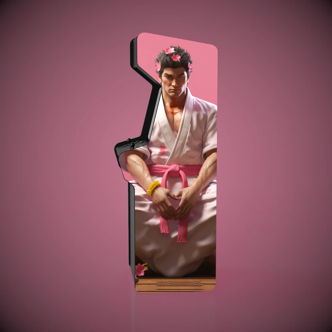 Sticker borne arcade _ Street fighter _ Ryu, Méditation rose - 2